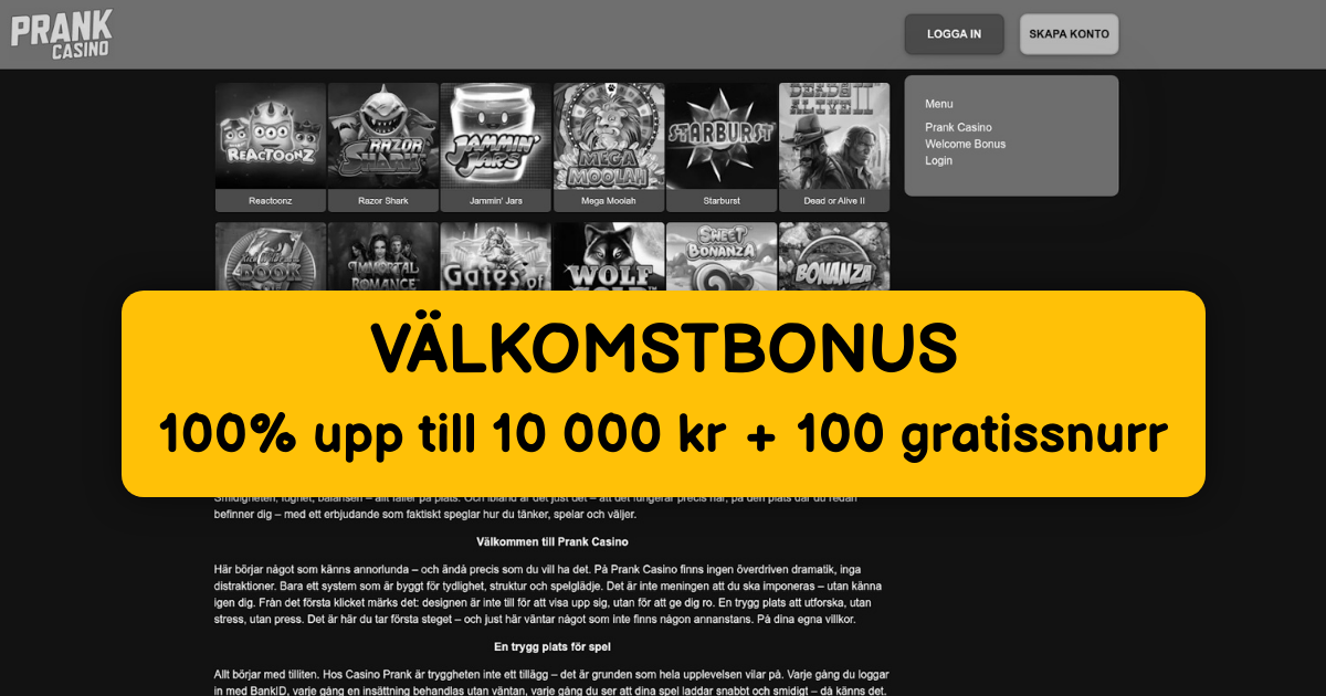 Prank Casino Sverige - Bästa Mobilcasino med Snabba Utbetalningar